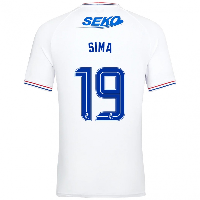 Dětské Abdallah Sima #19 Bílý Daleko Hráčské Dresy 2023/24 Dres