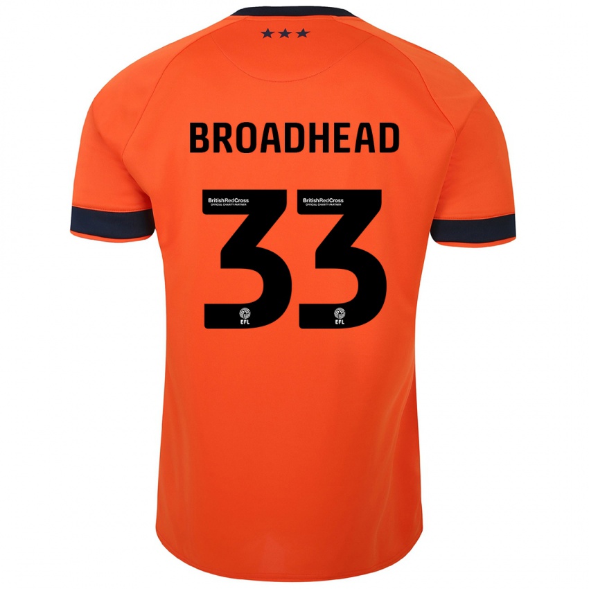 Dětské Nathan Broadhead #33 Oranžový Daleko Hráčské Dresy 2023/24 Dres