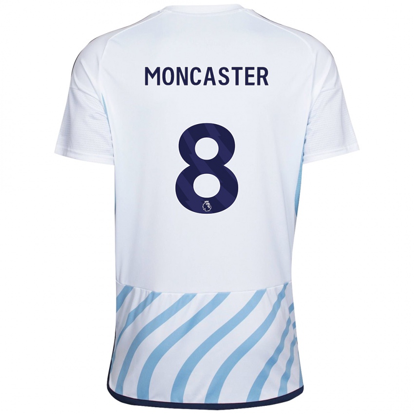 Dětské Mai Moncaster #8 Bílá Modrá Daleko Hráčské Dresy 2023/24 Dres