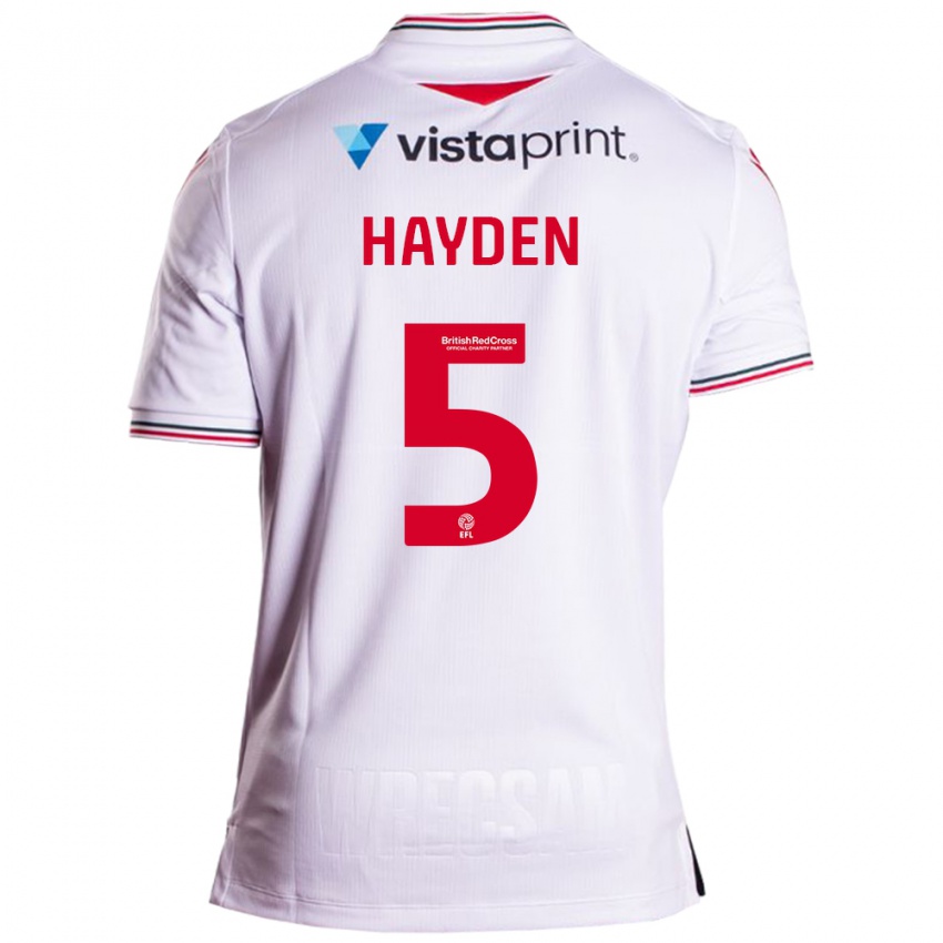 Dětské Aaron Hayden #5 Bílý Daleko Hráčské Dresy 2023/24 Dres