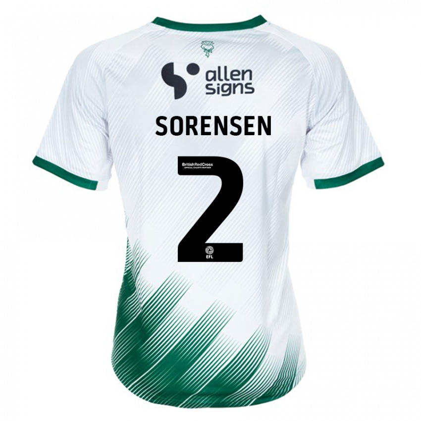 Dětské Lasse Sörensen #2 Bílý Daleko Hráčské Dresy 2023/24 Dres