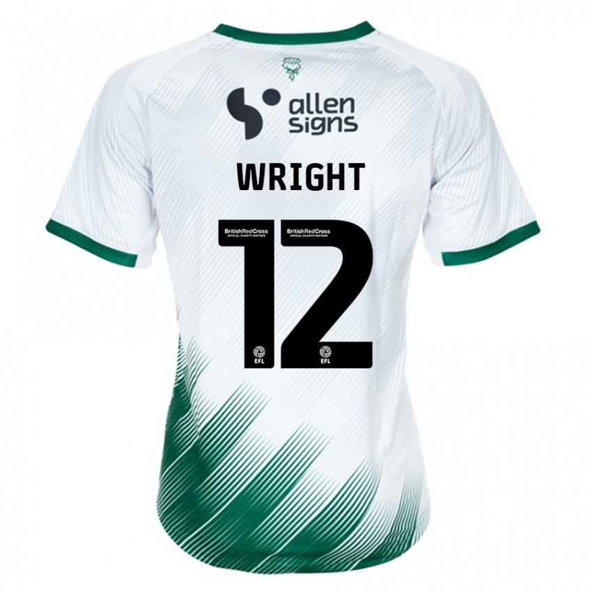 Dětské Jordan Wright #12 Bílý Daleko Hráčské Dresy 2023/24 Dres