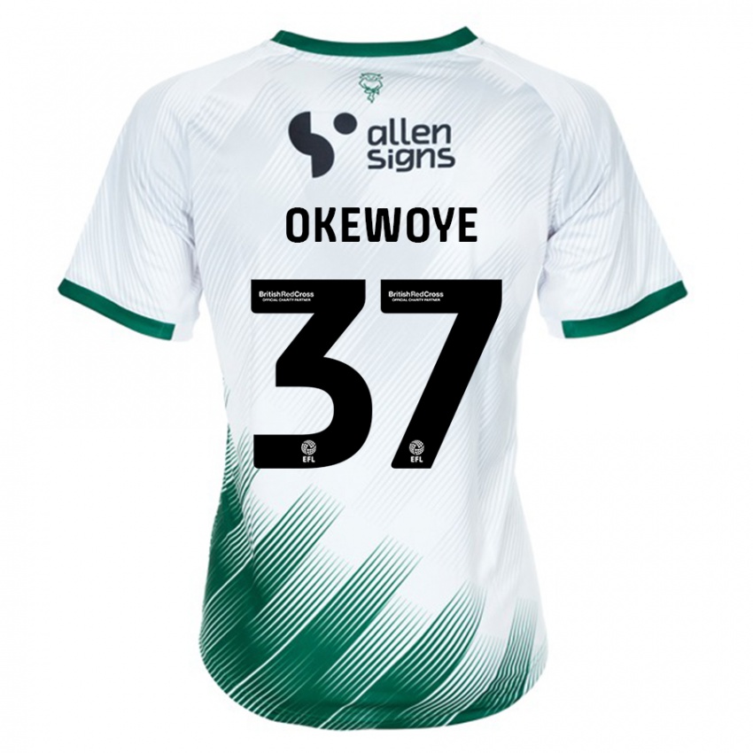 Dětské Gbolahan Okewoye #37 Bílý Daleko Hráčské Dresy 2023/24 Dres