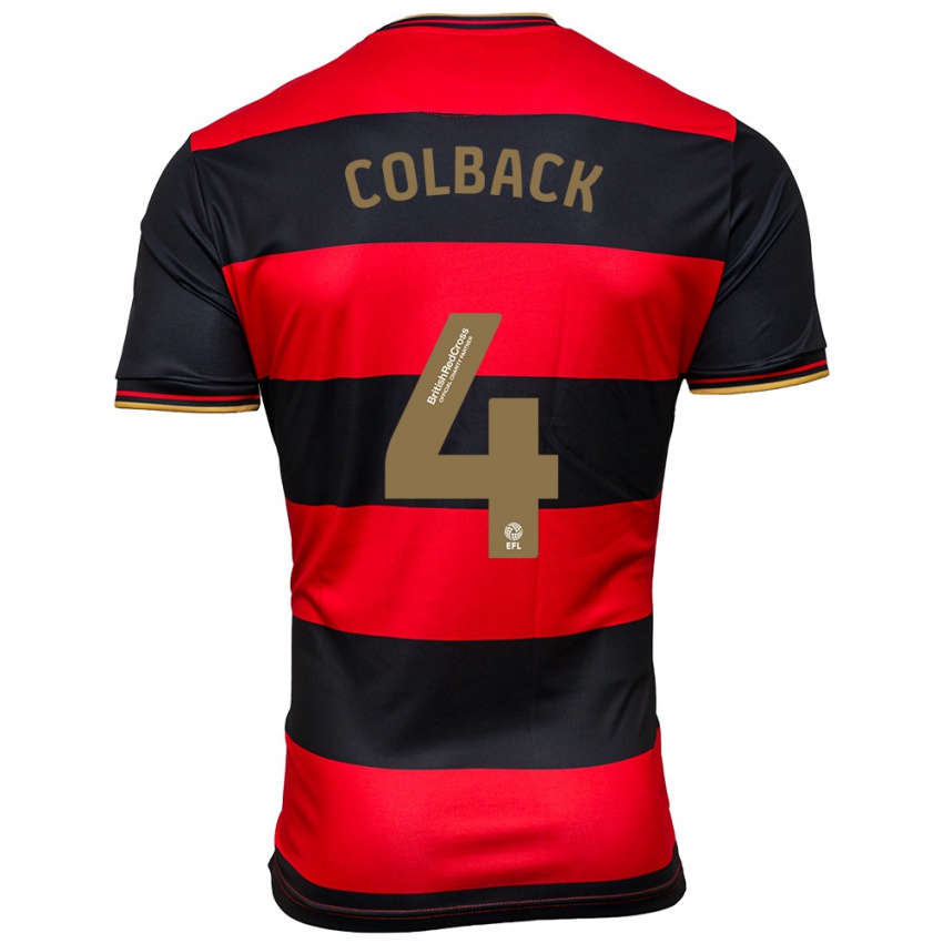 Dětské Jack Colback #4 Černá Červená Daleko Hráčské Dresy 2023/24 Dres