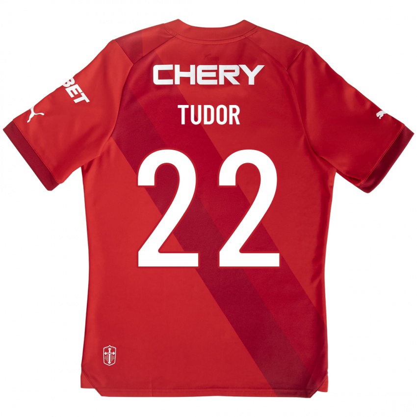 Dětské Milan Tudor #22 Červené Daleko Hráčské Dresy 2023/24 Dres