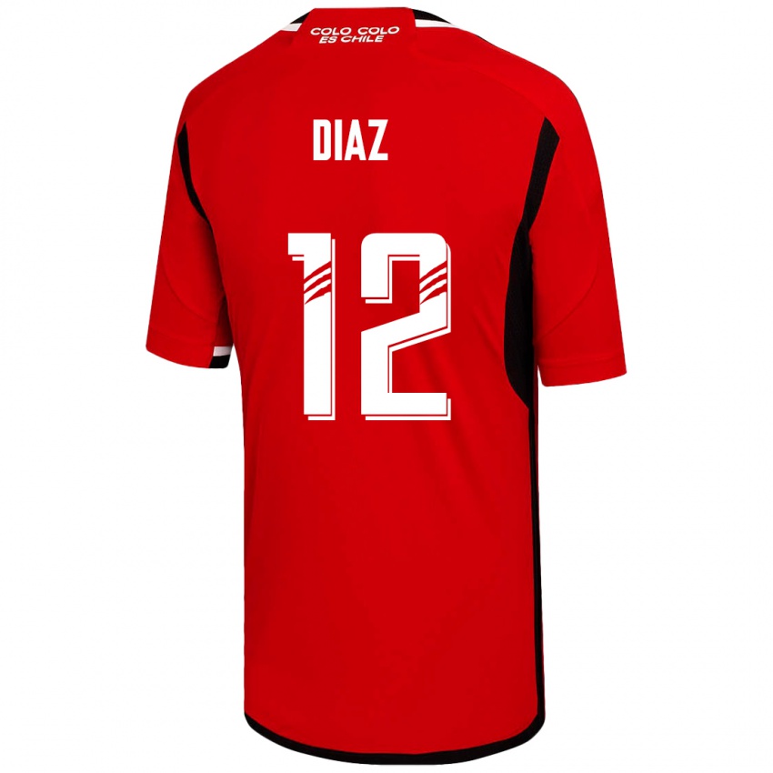 Dětské Javiera Díaz #12 Červené Daleko Hráčské Dresy 2023/24 Dres