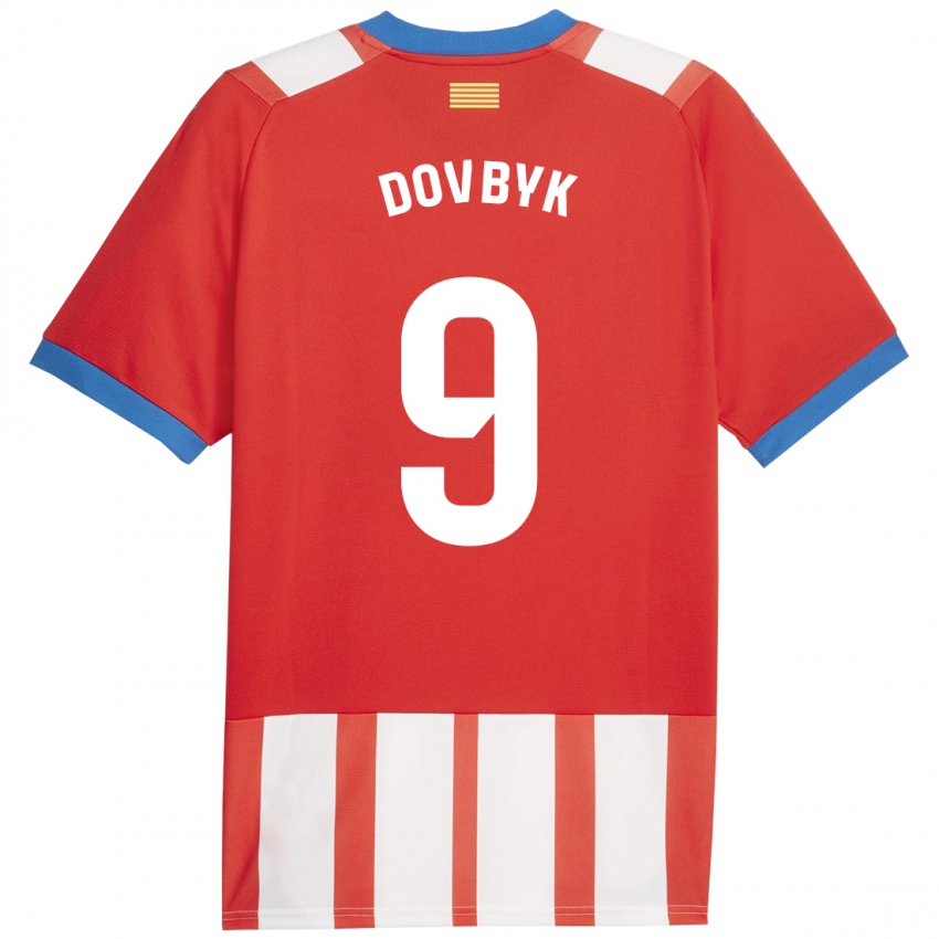 Pánské Artem Dovbyk #9 Červená Bílá Domů Hráčské Dresy 2023/24 Dres