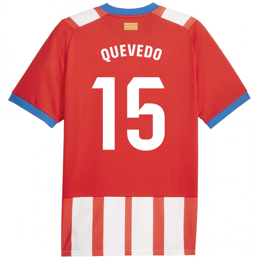 Pánské Erik Quevedo #15 Červená Bílá Domů Hráčské Dresy 2023/24 Dres