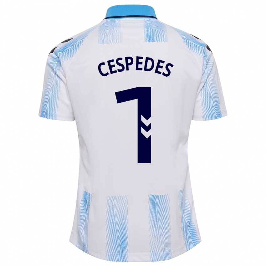 Pánské Andrés Céspedes #1 Bílá Modrá Domů Hráčské Dresy 2023/24 Dres