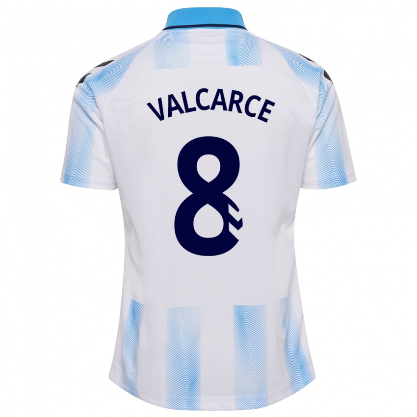 Pánské Alejandro Valcarce #8 Bílá Modrá Domů Hráčské Dresy 2023/24 Dres
