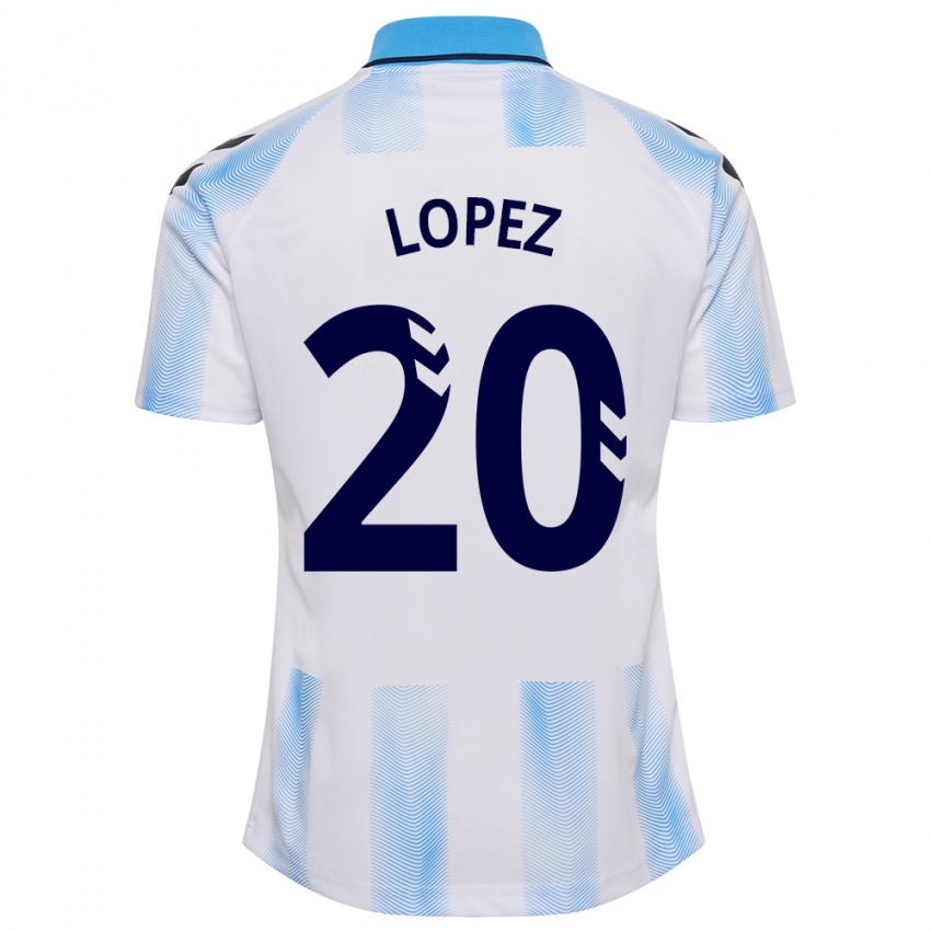Pánské Adri López #20 Bílá Modrá Domů Hráčské Dresy 2023/24 Dres