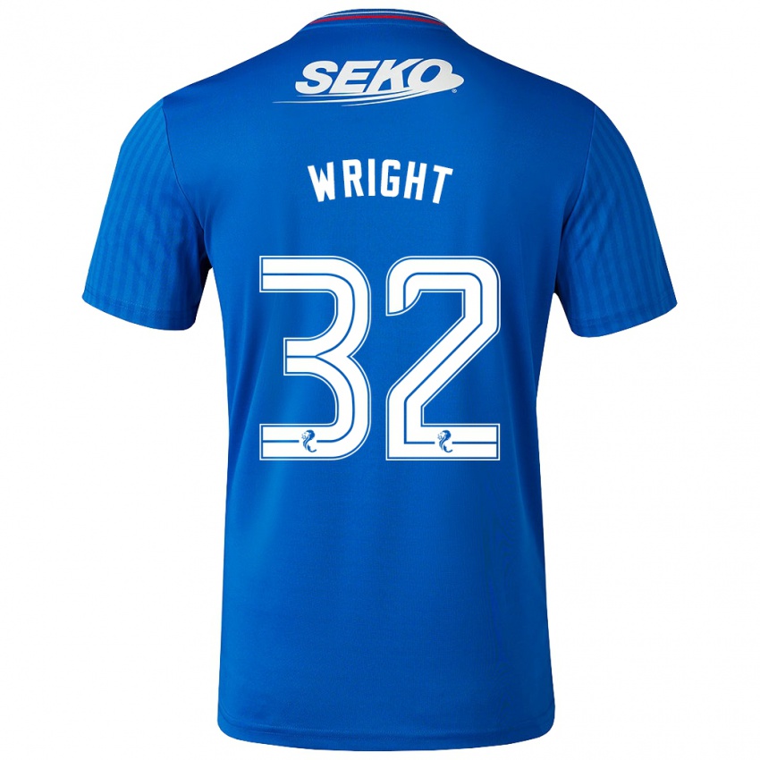 Pánské Kieran Wright #32 Modrý Domů Hráčské Dresy 2023/24 Dres