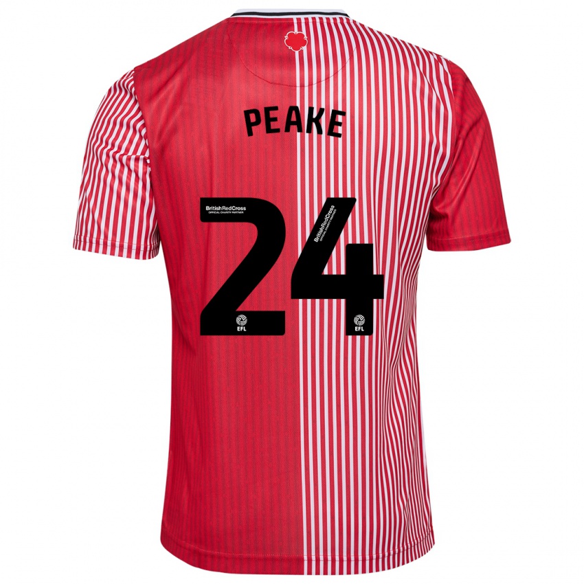 Pánské Paige Peake #24 Červené Domů Hráčské Dresy 2023/24 Dres
