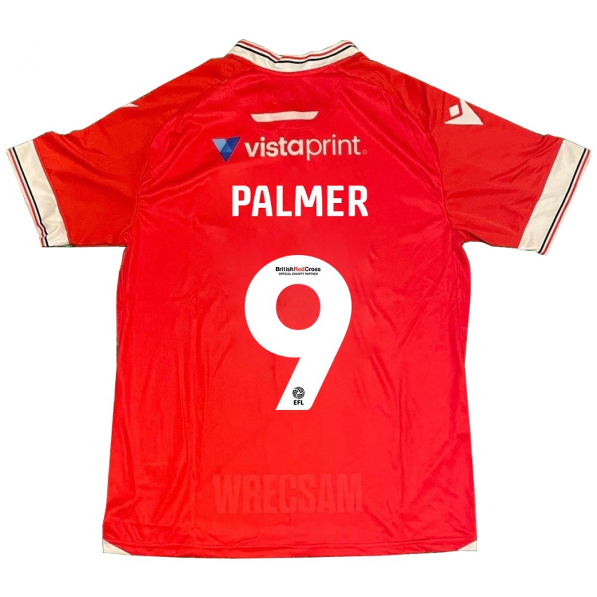 Pánské Ollie Palmer #9 Červené Domů Hráčské Dresy 2023/24 Dres