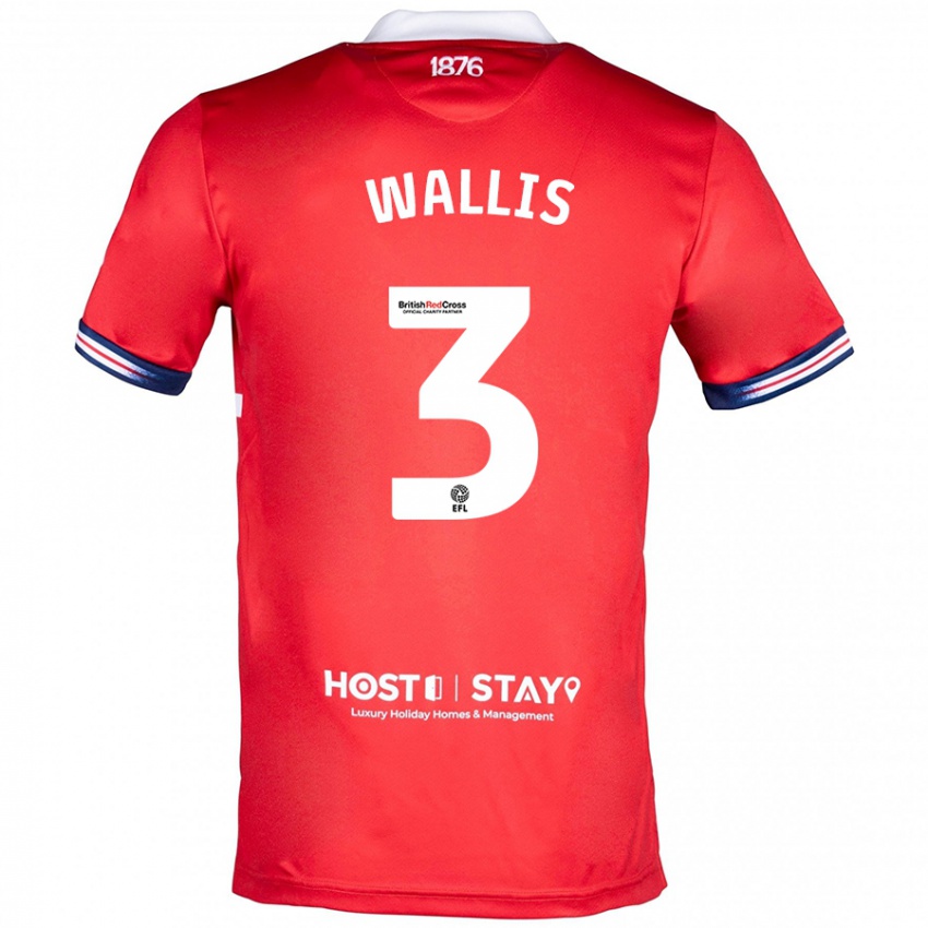 Pánské Emma Wallis #3 Červené Domů Hráčské Dresy 2023/24 Dres