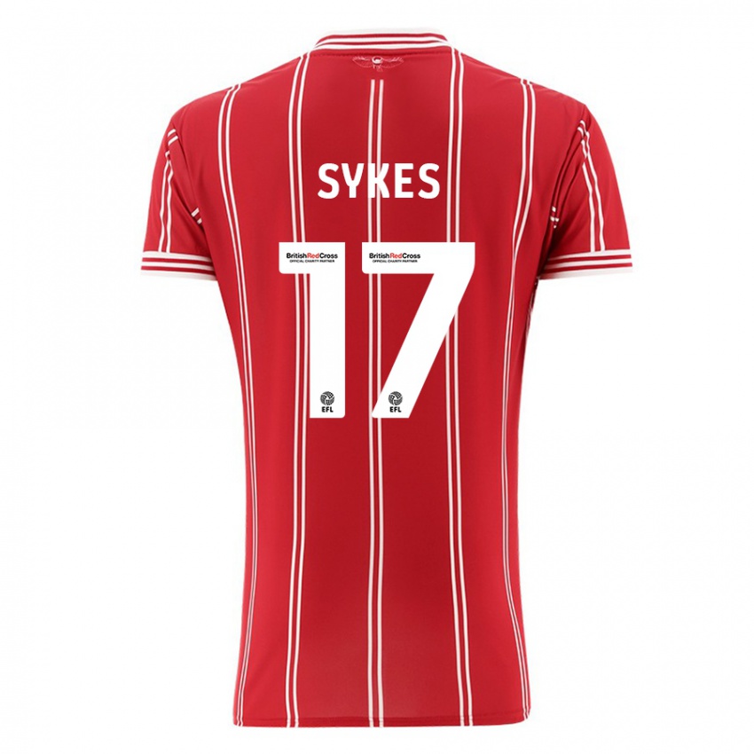 Pánské Mark Sykes #17 Červené Domů Hráčské Dresy 2023/24 Dres