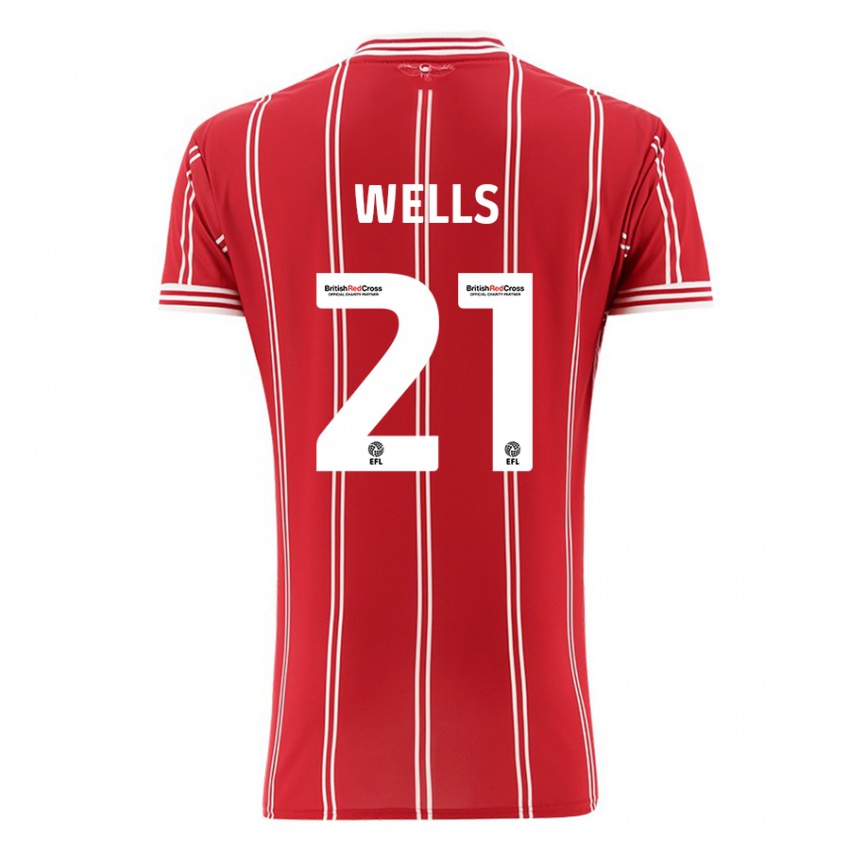 Pánské Nahki Wells #21 Červené Domů Hráčské Dresy 2023/24 Dres