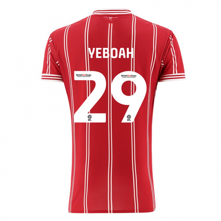 Pánské Ephraim Yeboah #29 Červené Domů Hráčské Dresy 2023/24 Dres