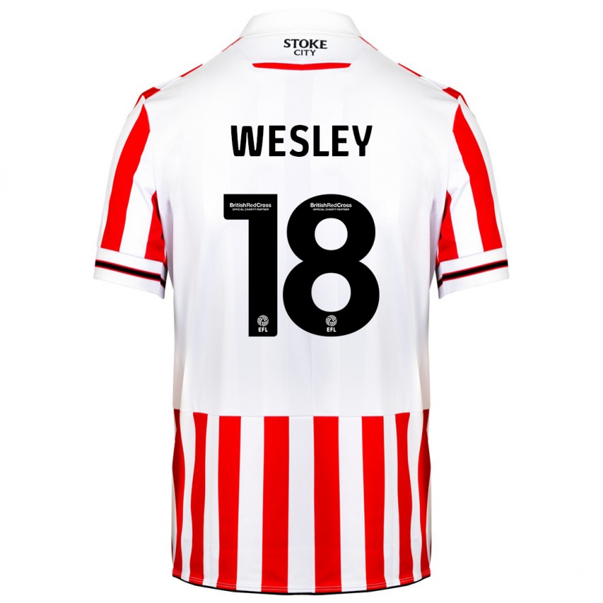 Pánské Wesley Moraes #18 Červená Bílá Domů Hráčské Dresy 2023/24 Dres