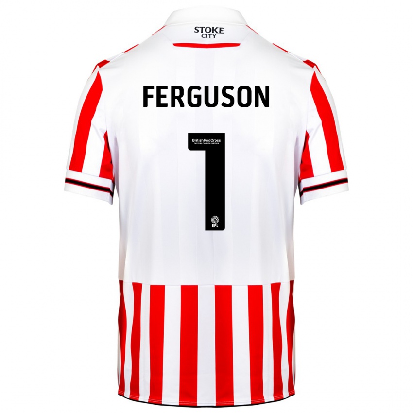 Pánské Georgie Ferguson #1 Červená Bílá Domů Hráčské Dresy 2023/24 Dres