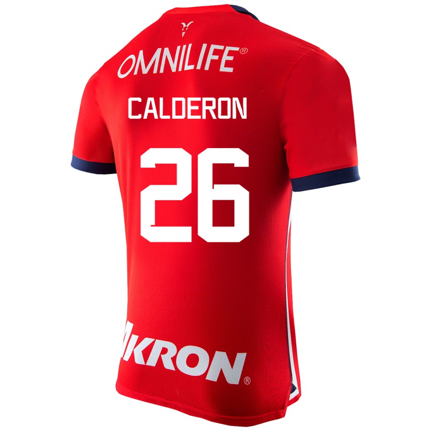 Pánské Cristian Calderón #26 Červené Domů Hráčské Dresy 2023/24 Dres