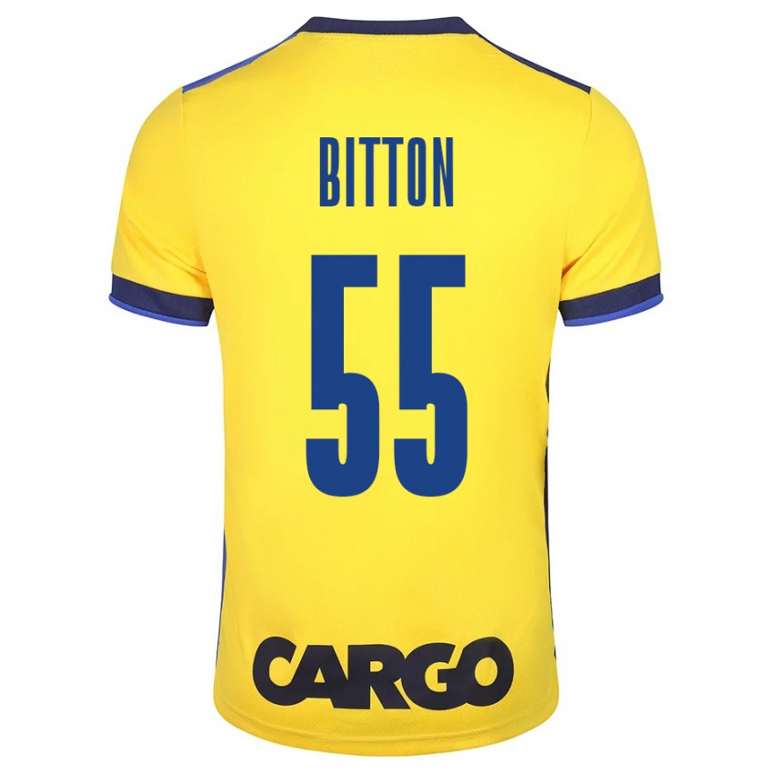 Pánské Nir Bitton #55 Žlutá Domů Hráčské Dresy 2023/24 Dres