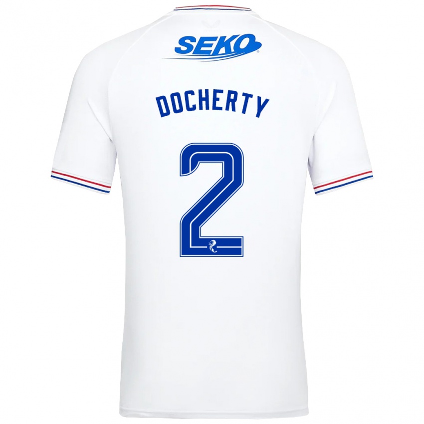 Pánské Nicola Docherty #2 Bílý Daleko Hráčské Dresy 2023/24 Dres