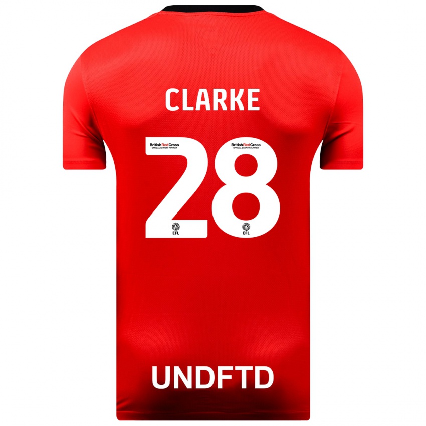 Pánské Charlotte Clarke #28 Červené Daleko Hráčské Dresy 2023/24 Dres