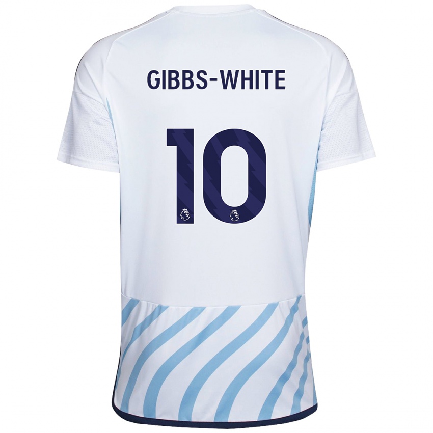 Pánské Morgan Gibbs-White #10 Bílá Modrá Daleko Hráčské Dresy 2023/24 Dres