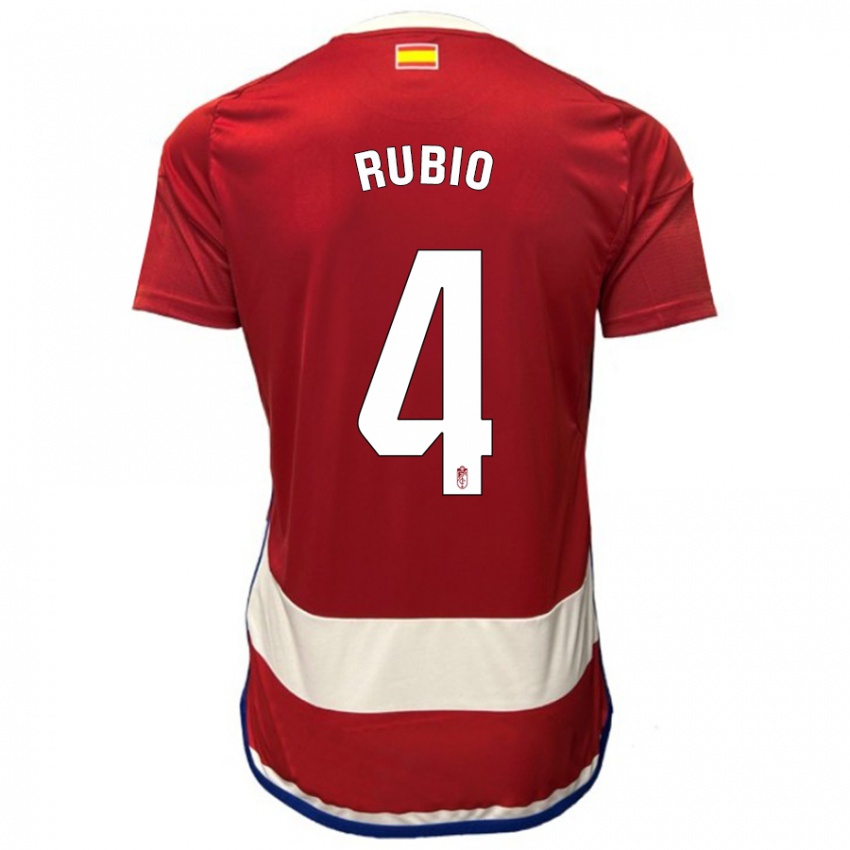 Dámské Miguel Rubio #4 Červené Domů Hráčské Dresy 2023/24 Dres