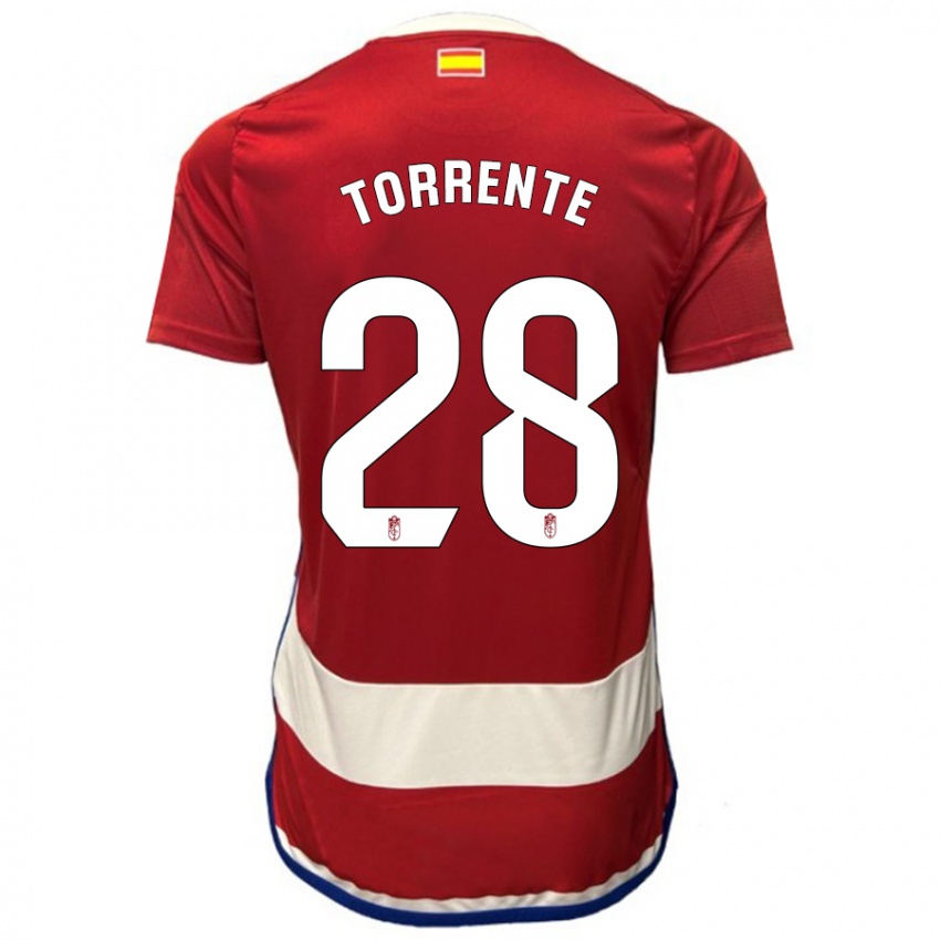 Dámské Raúl Torrente #28 Červené Domů Hráčské Dresy 2023/24 Dres