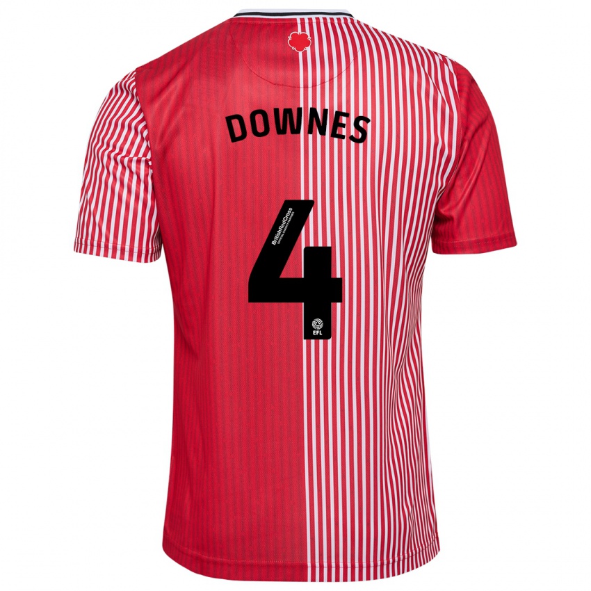 Dámské Flynn Downes #4 Červené Domů Hráčské Dresy 2023/24 Dres