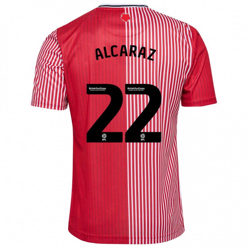 Dámské Carlos Alcaraz #22 Červené Domů Hráčské Dresy 2023/24 Dres