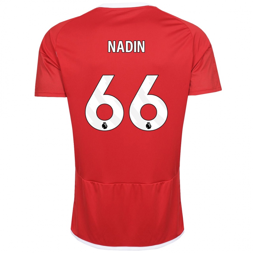 Dámské Jack Nadin #66 Červené Domů Hráčské Dresy 2023/24 Dres