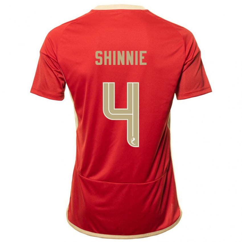 Dámské Graeme Shinnie #4 Červené Domů Hráčské Dresy 2023/24 Dres