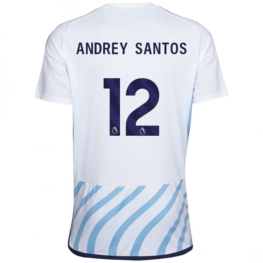 Dámské Andrey Santos #12 Bílá Modrá Daleko Hráčské Dresy 2023/24 Dres