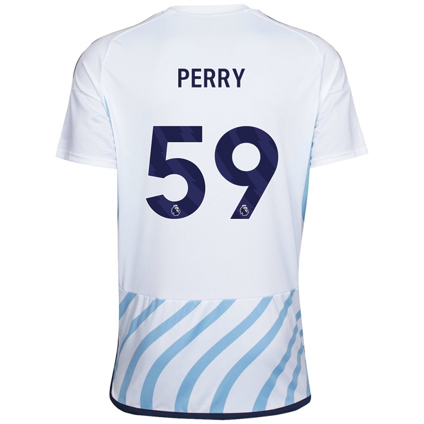 Dámské Ben Perry #59 Bílá Modrá Daleko Hráčské Dresy 2023/24 Dres