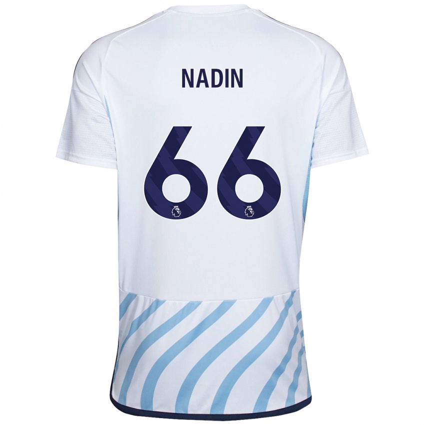 Dámské Jack Nadin #66 Bílá Modrá Daleko Hráčské Dresy 2023/24 Dres