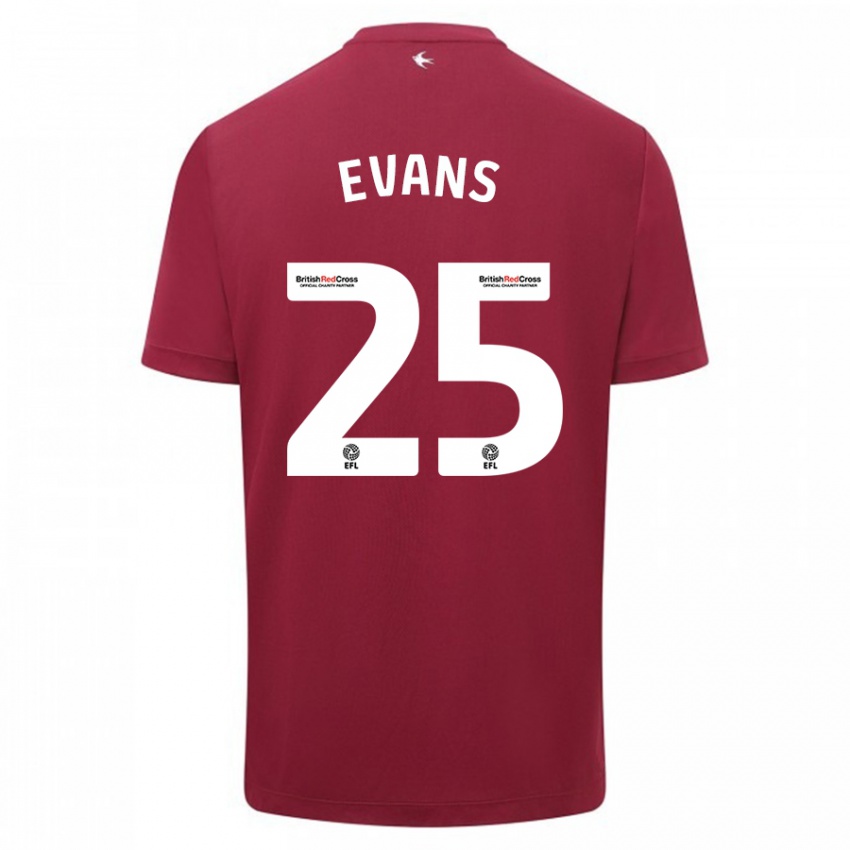 Dámské Kieron Evans #25 Červené Daleko Hráčské Dresy 2023/24 Dres