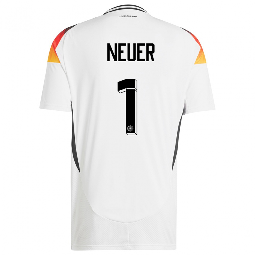 Dětské Německo Manuel Neuer #1 Bílý Domů Hráčské Dresy 24-26 Dres