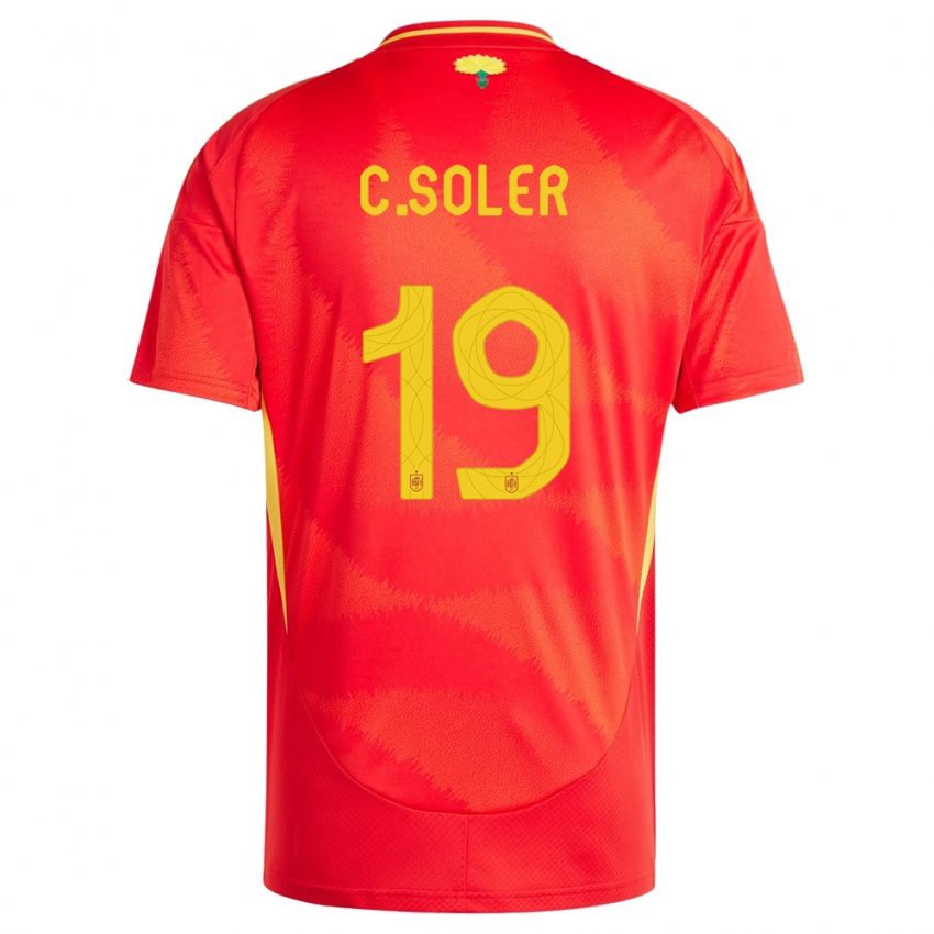 Dětské Španělsko Carlos Soler #19 Červené Domů Hráčské Dresy 24-26 Dres