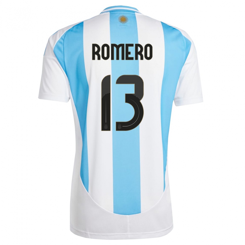 Dětské Argentina Cristian Romero #13 Bílá Modrá Domů Hráčské Dresy 24-26 Dres