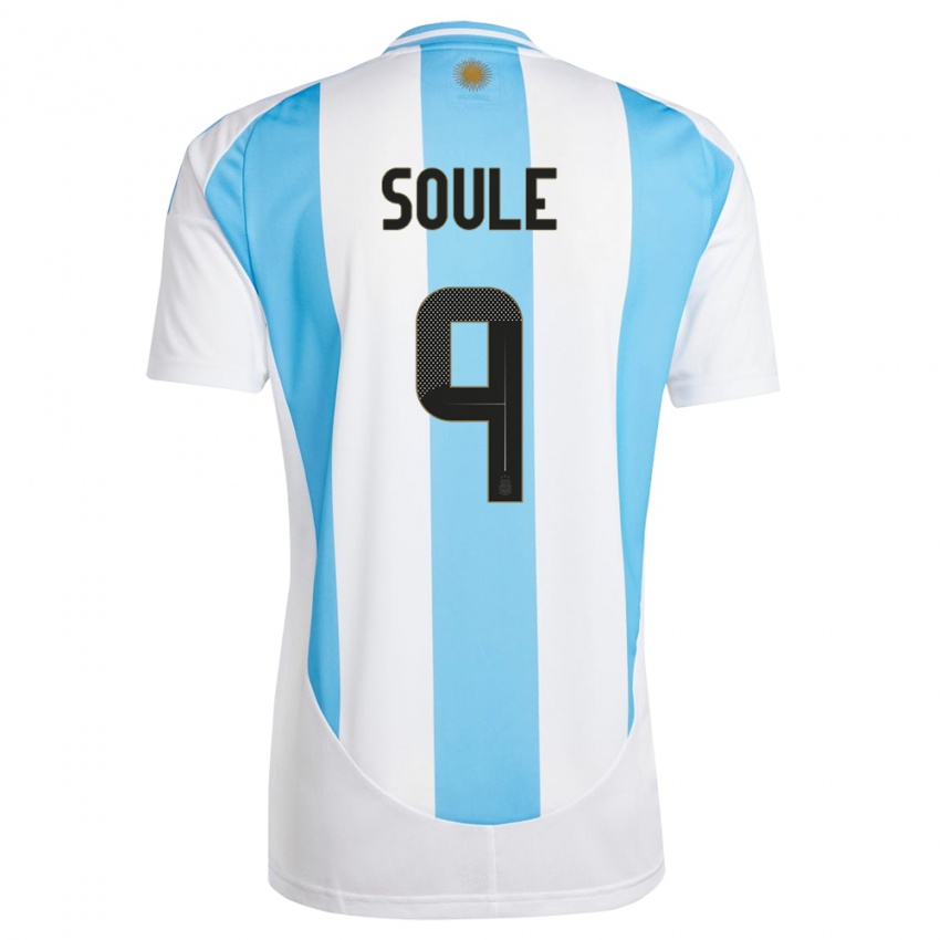 Dětské Argentina Matias Soule #9 Bílá Modrá Domů Hráčské Dresy 24-26 Dres