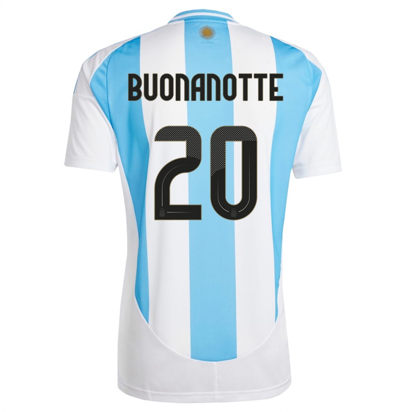 Dětské Argentina Facundo Buonanotte #20 Bílá Modrá Domů Hráčské Dresy 24-26 Dres