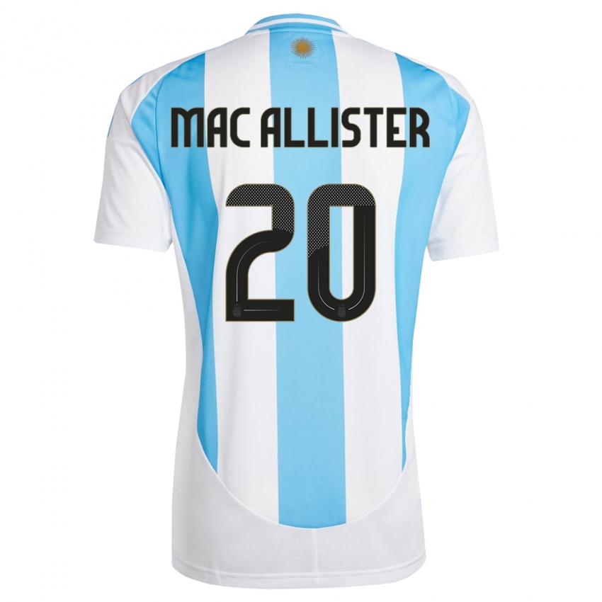 Dětské Argentina Alexis Mac Allister #20 Bílá Modrá Domů Hráčské Dresy 24-26 Dres