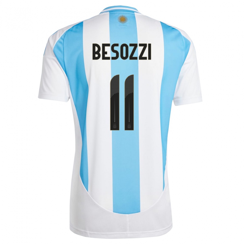 Dětské Argentina Lucas Besozzi #11 Bílá Modrá Domů Hráčské Dresy 24-26 Dres