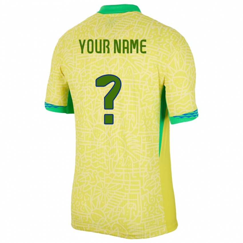 Dětské Brazílie Tvé Jméno #0 Žlutá Domů Hráčské Dresy 24-26 Dres