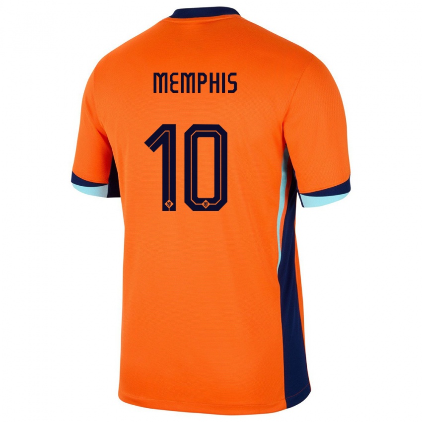 Dětské Nizozemsko Memphis Depay #10 Oranžový Domů Hráčské Dresy 24-26 Dres