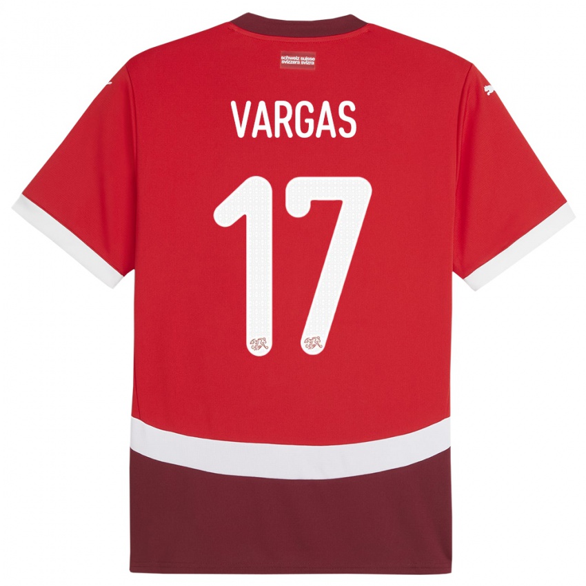 Dětské Švýcarsko Ruben Vargas #17 Červené Domů Hráčské Dresy 24-26 Dres