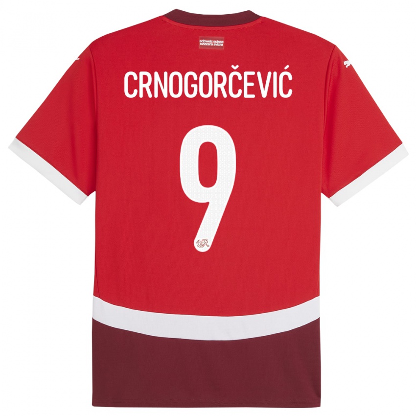 Dětské Švýcarsko Ana Maria Crnogorcevic #9 Červené Domů Hráčské Dresy 24-26 Dres